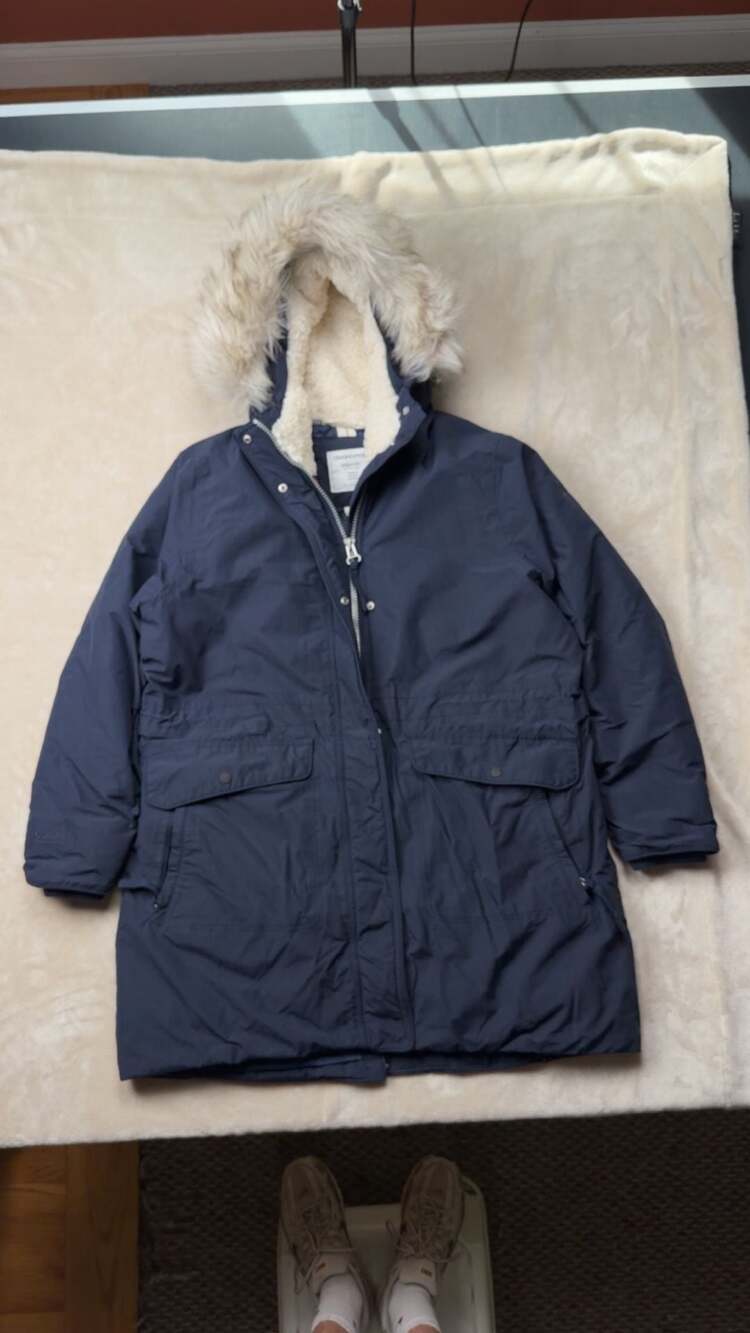 Craghoppers Aquadry Membrane Parka Size US L 10 Navy Faux Fur Hood